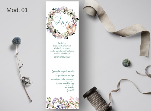 Marcapágina Comunión Acuarela Recordatoria Detalle Regalo