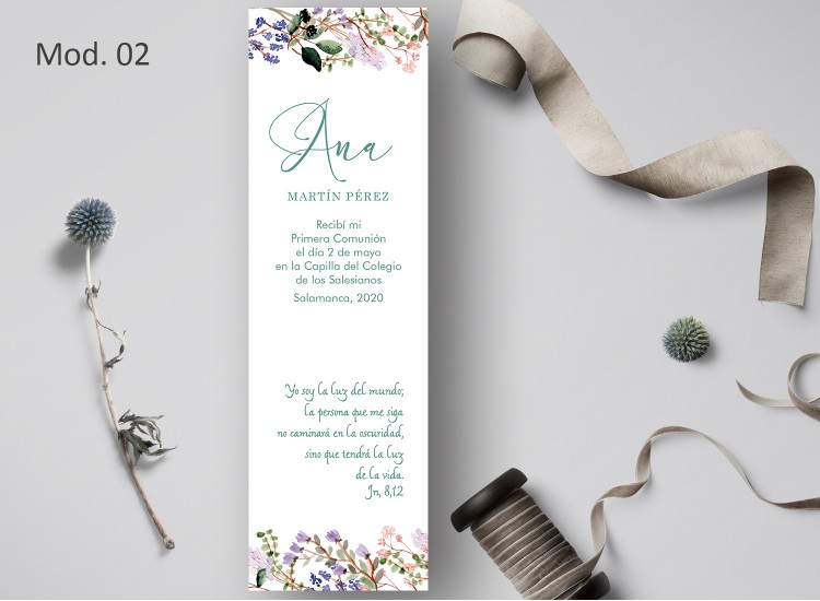 Marcapágina Comunión Acuarela Recordatoria Detalle Regalo