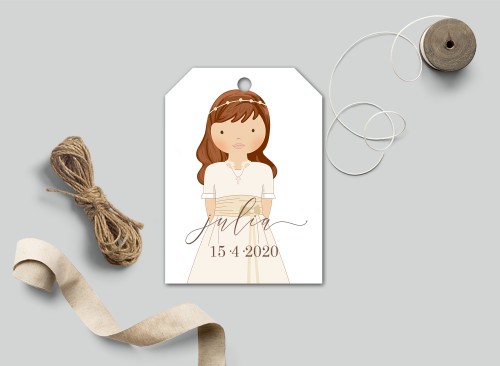 Etiqueta Recuerdos Comunión Acuarela Recordatoria Detalle Regalo Invitados