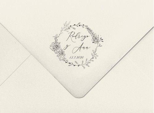 Sello de boda caucho