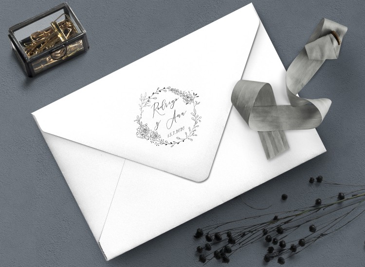 Sello de boda caucho