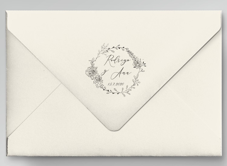 Sello de boda caucho