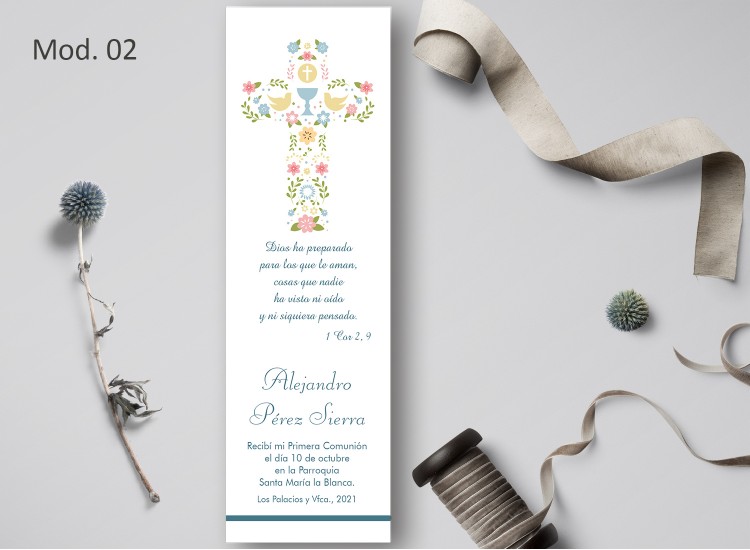 Marcapágina Comunión Acuarela Recordatoria Detalle Regalo