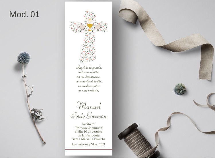 Marcapágina Comunión Acuarela Recordatoria Detalle Regalo